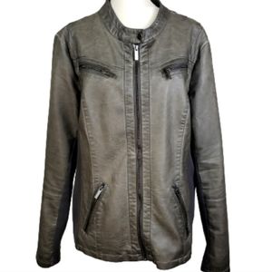 Maurices Faux Leather Moto Jacket Grey